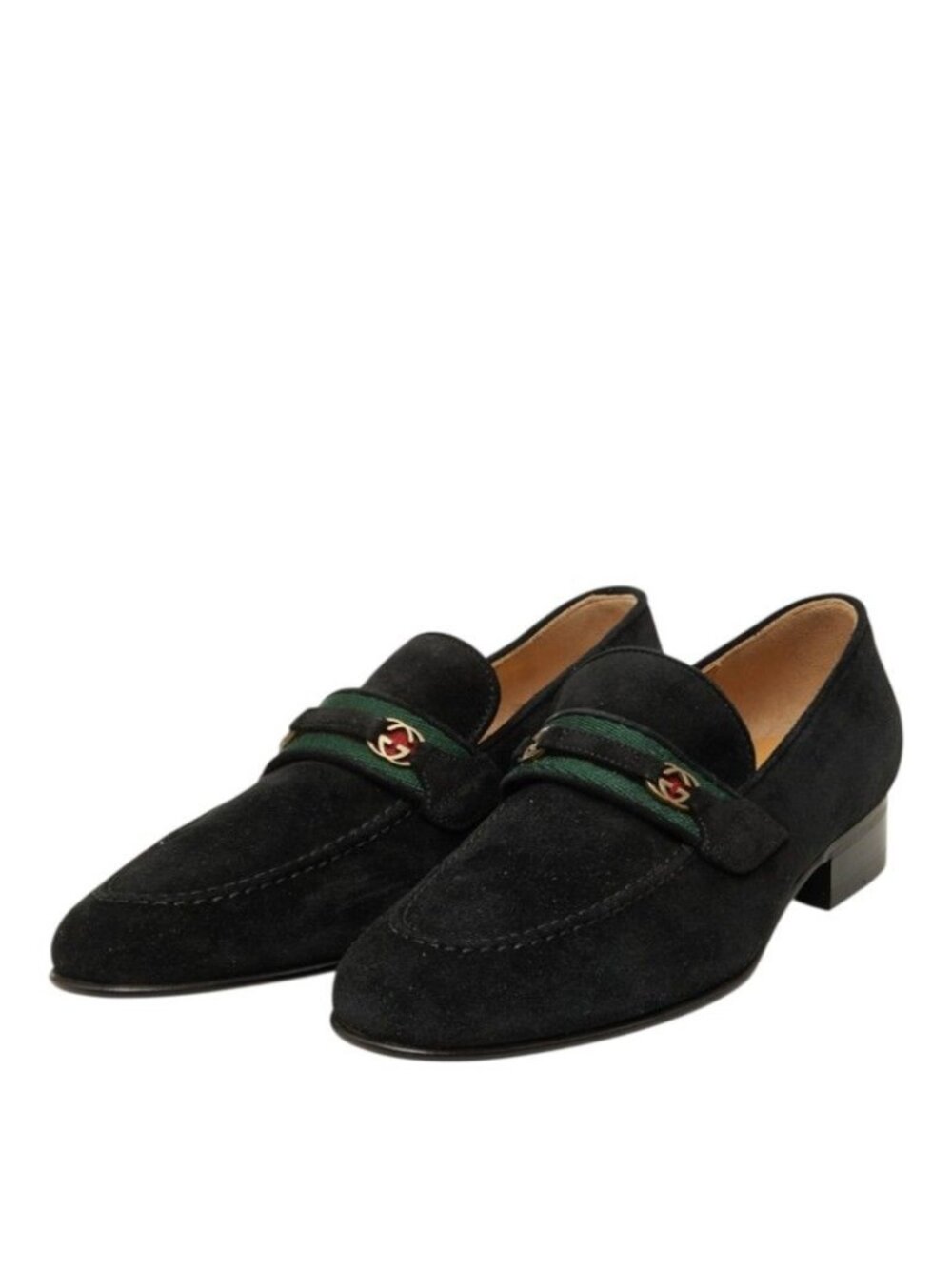 Gucci Sherry Line Loafers Shoes Black Suede